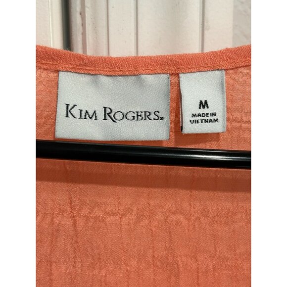 Kim Rogers Coral Sleeveless Top Crochet Neckline Detail Size Medium - Picture 5 of 9